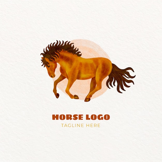 Free vector watercolor horse logo design