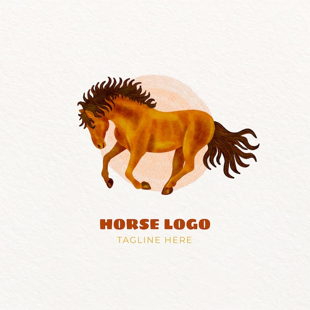 Watercolor horse logo design