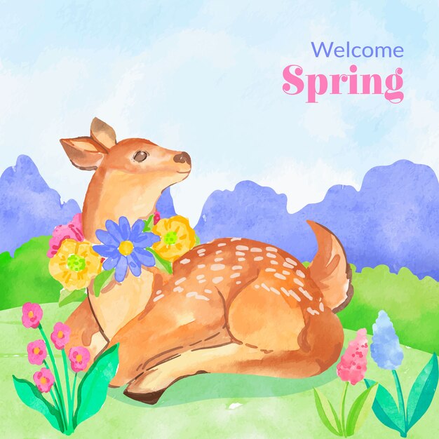 Watercolor illustration for springtime season