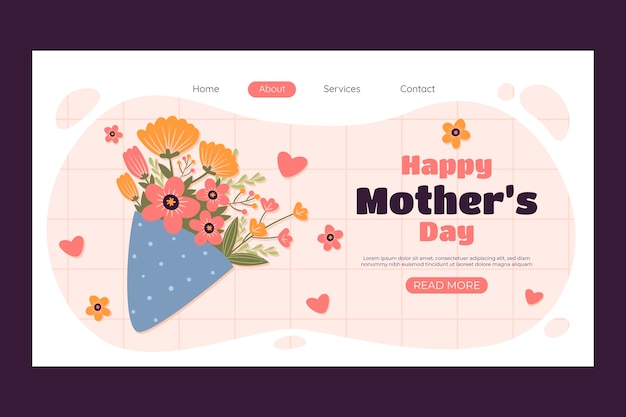 Free Vector watercolor landing page template for mother's day celebration