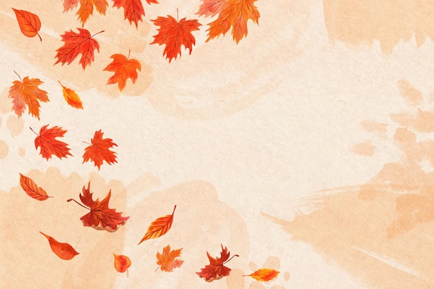 Free vector watercolor leaves falling background