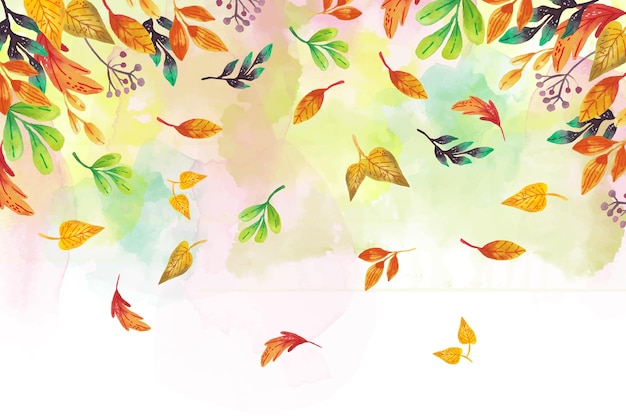 Free Vector watercolor leaves falling design