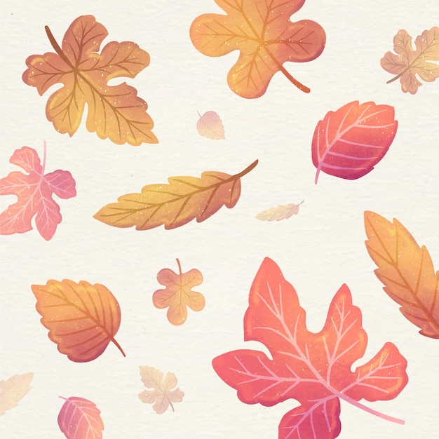 Free Vector watercolor leaves falling