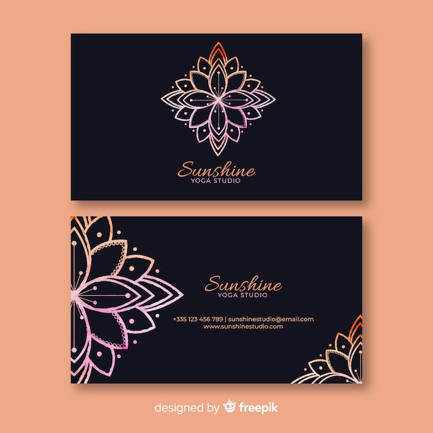 Free Vector watercolor mandala business card template