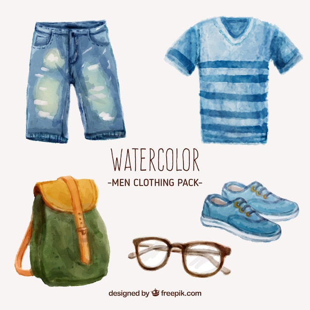 Free Vector watercolor men clothing