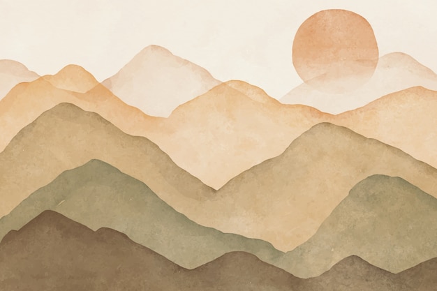 Free Vector watercolor mountains background