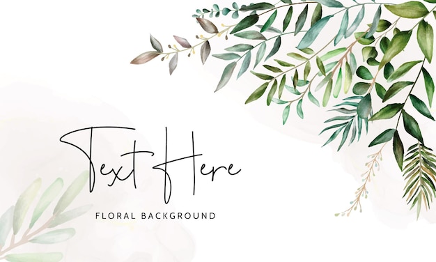 Free Vector watercolor nature background with elegant leaves