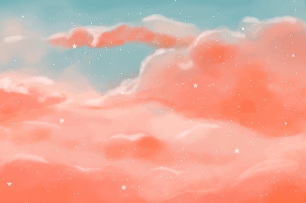 Free Vector watercolor sky painting watercolor pastel sky background