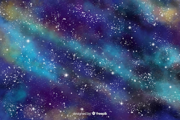 Free Vector watercolor starry night background