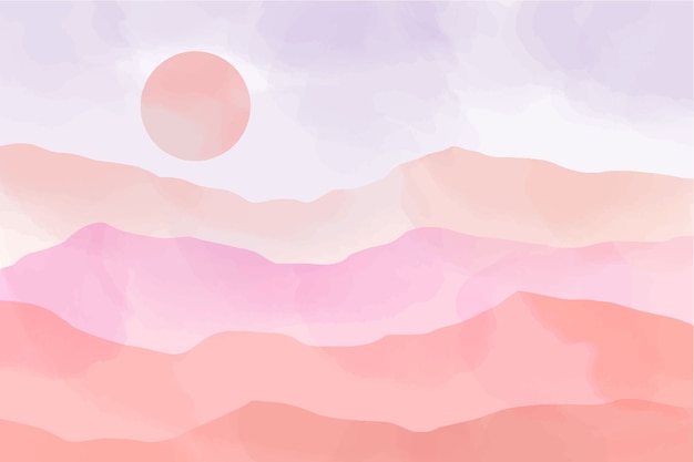 Watercolor style mountains background