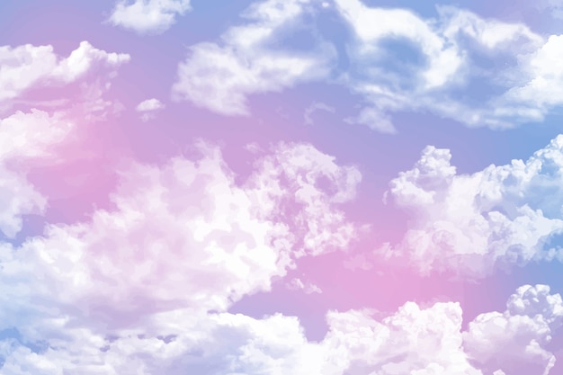 Free Vector watercolor sugar cotton clouds background