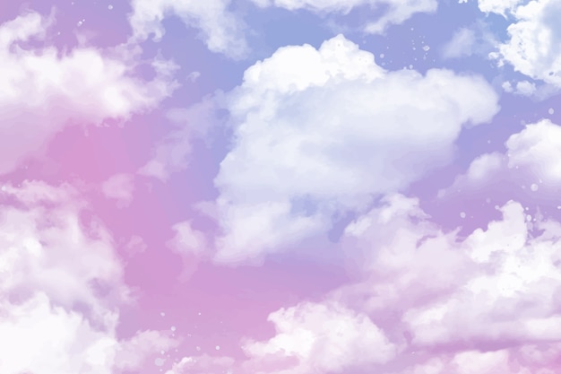 Free Vector watercolor sugar cotton clouds background