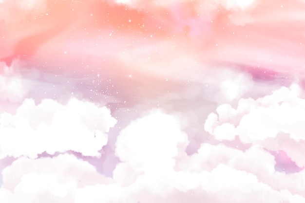 Free Vector watercolor sugar cotton clouds background