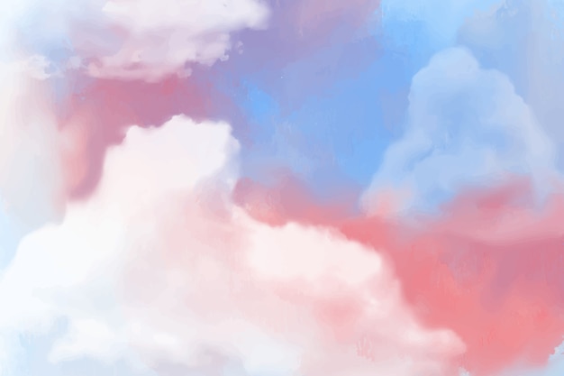 Free Vector watercolor sugar cotton clouds background