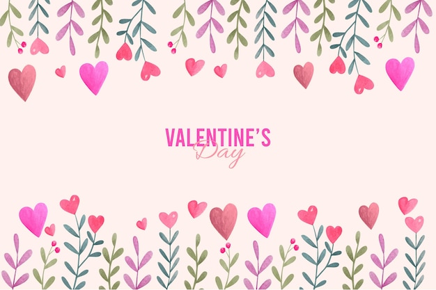 Watercolor valentines day background