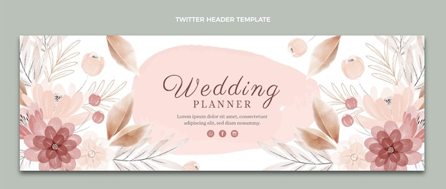 Free Vector watercolor wedding planner design template