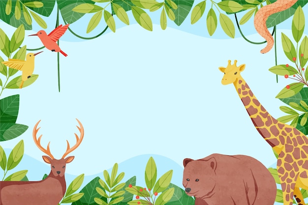 Free Vector watercolor wildlife background