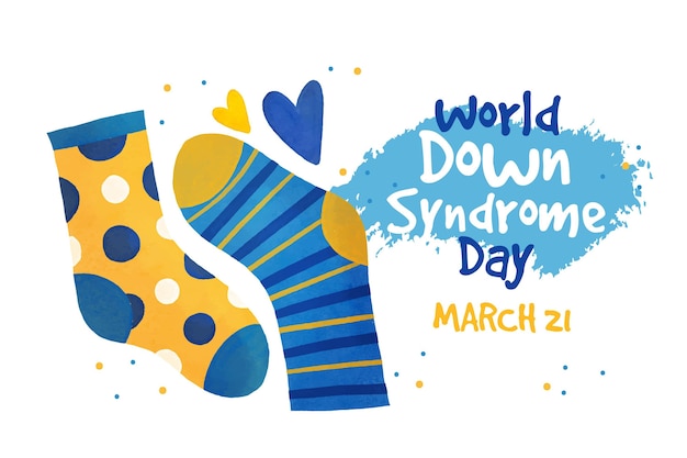 Free Vector watercolor world down syndrome day painting