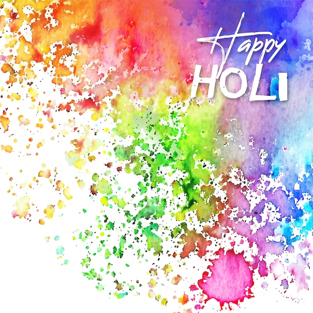 Free vector watercolour vivid colours holi festival with stains