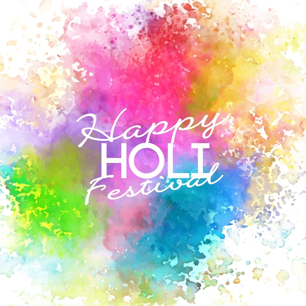 Free vector watercolour vivid and pastel colours holi festival