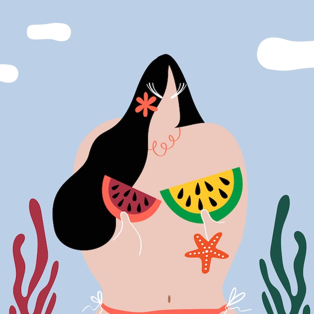 Free Vector watermelons as bikini