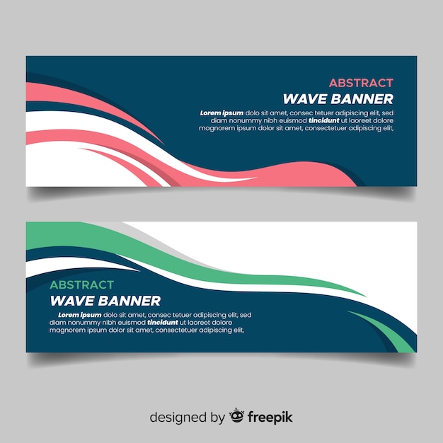 Free Vector wavy shapes banner set