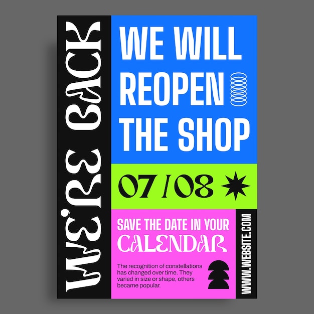 We are back poster template design