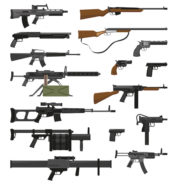 Free vector weapons guns set