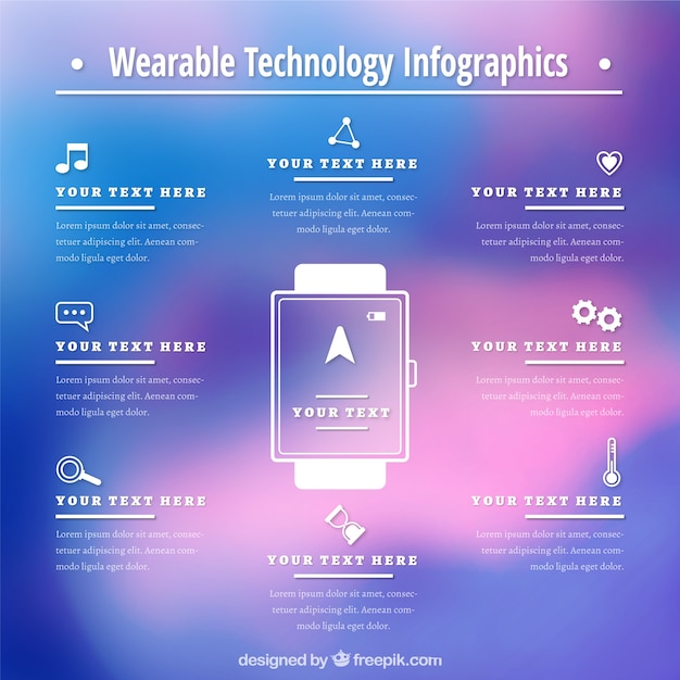 Free vector wearable technology infographics