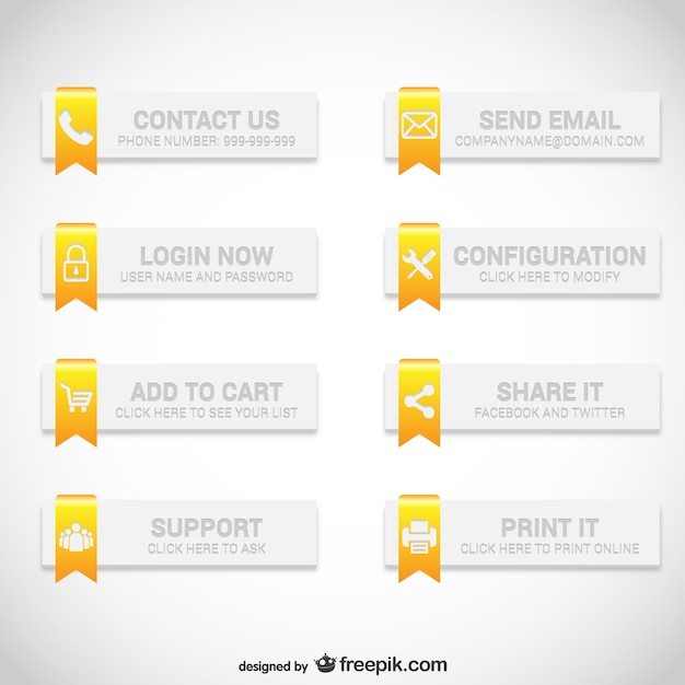 Free Vector web buttons elegant set 