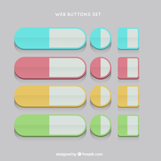 Free Vector web buttons set in a flat design