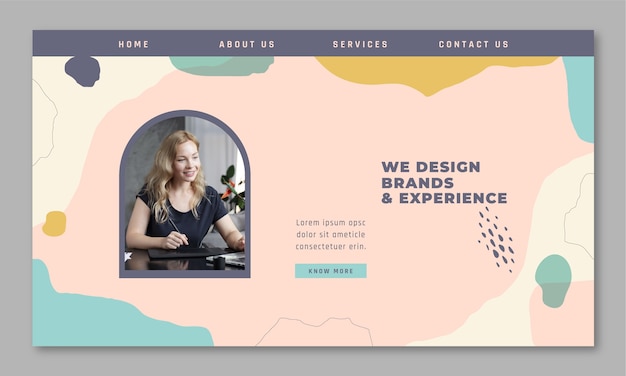 Free Vector web design job   landing page template