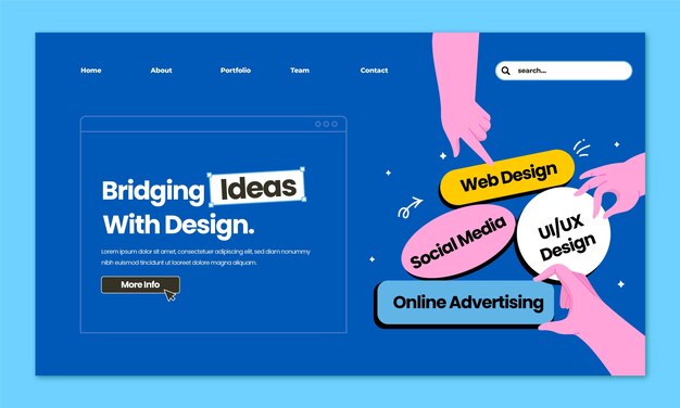 Web design landing page template