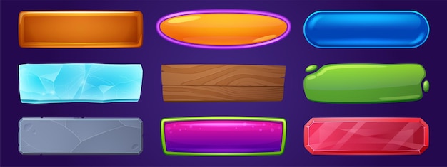 Free vector web and game menu buttons with different textures