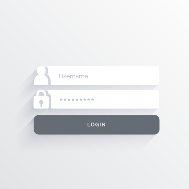 Free Vector web login template, neutral colors