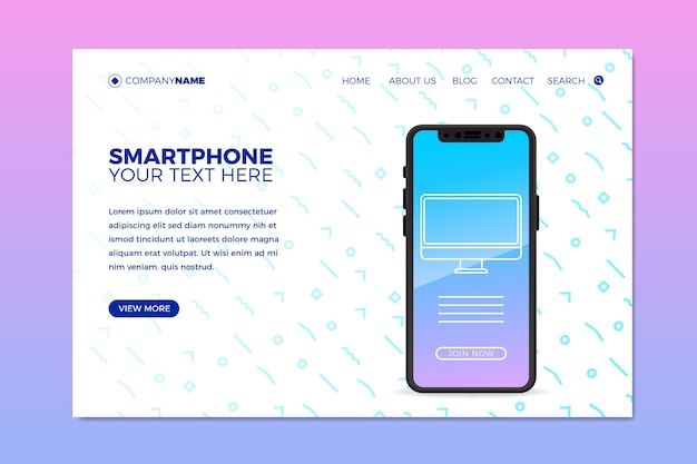 Free vector web template for business with phone