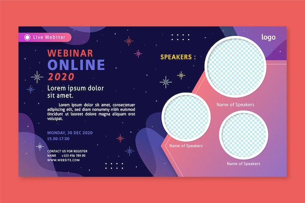 Free Vector webinar banner invitation template