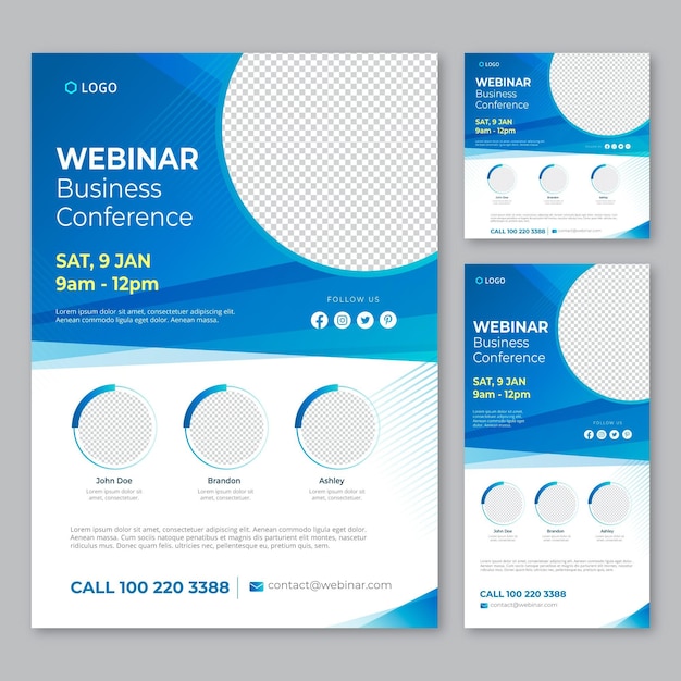 Free Vector webinar flyers template