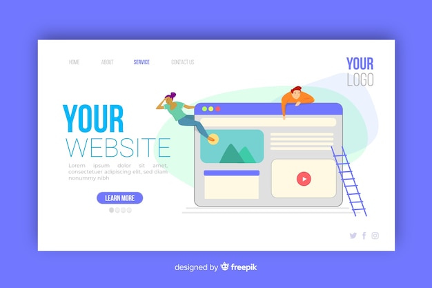 Free vector website setup concept for landing page