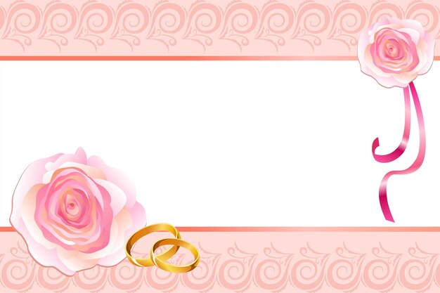 Wedding card with rings Event invitation