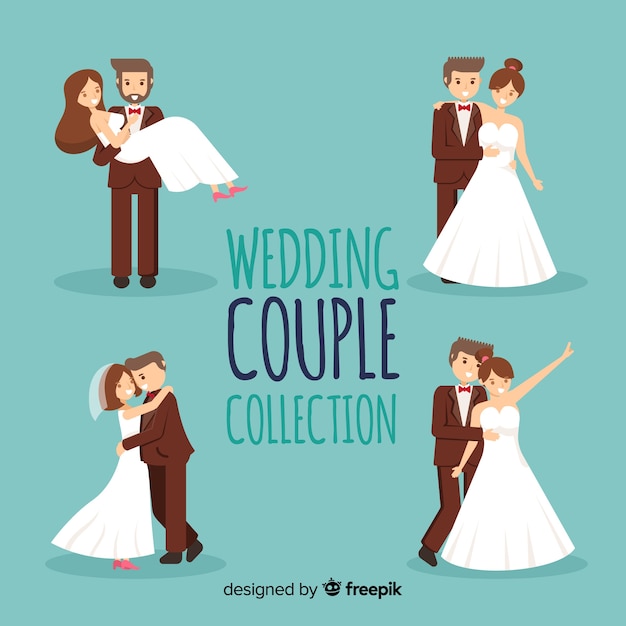 Free vector wedding couple collection