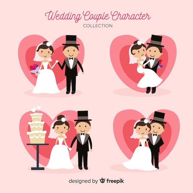 Free Vector wedding couple collection