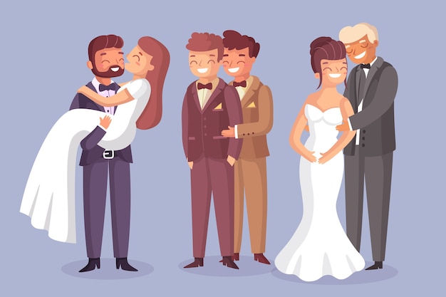 Free vector wedding couples