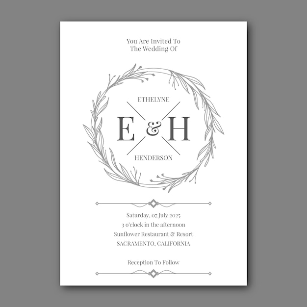 Wedding invitation template