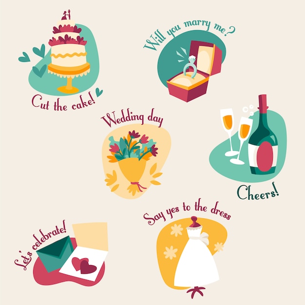 Free Vector wedding labels