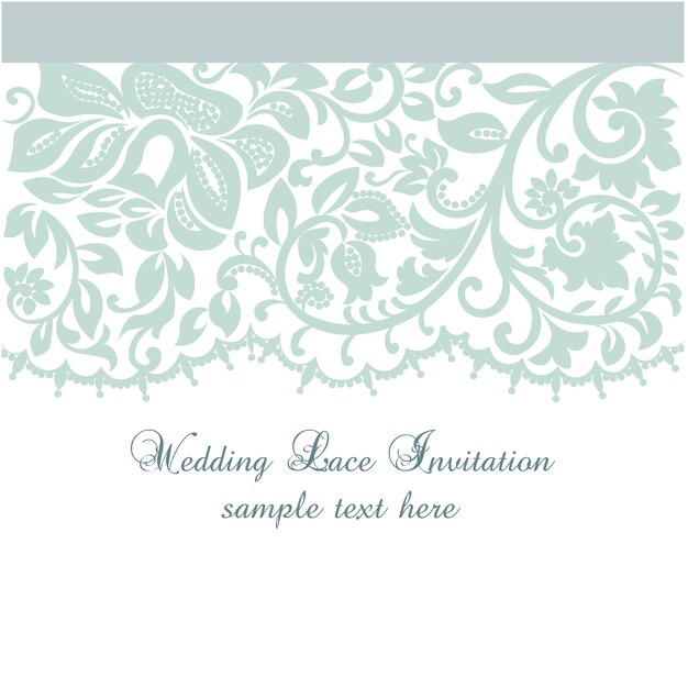 Wedding lace invitation template