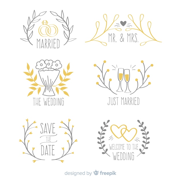 Free Vector wedding logo collection