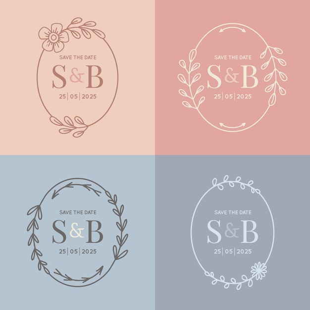 Wedding logo template design