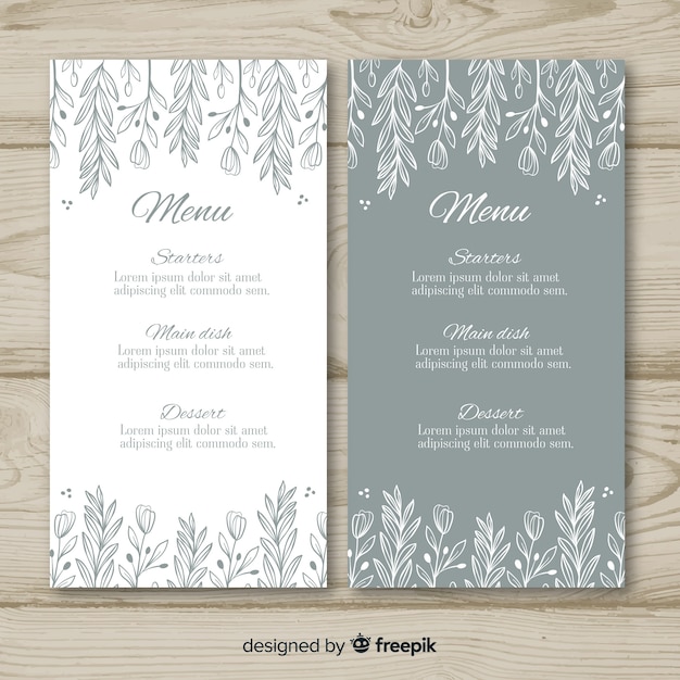 Wedding menu template