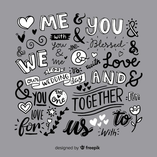 Free vector wedding quotes and ampersands